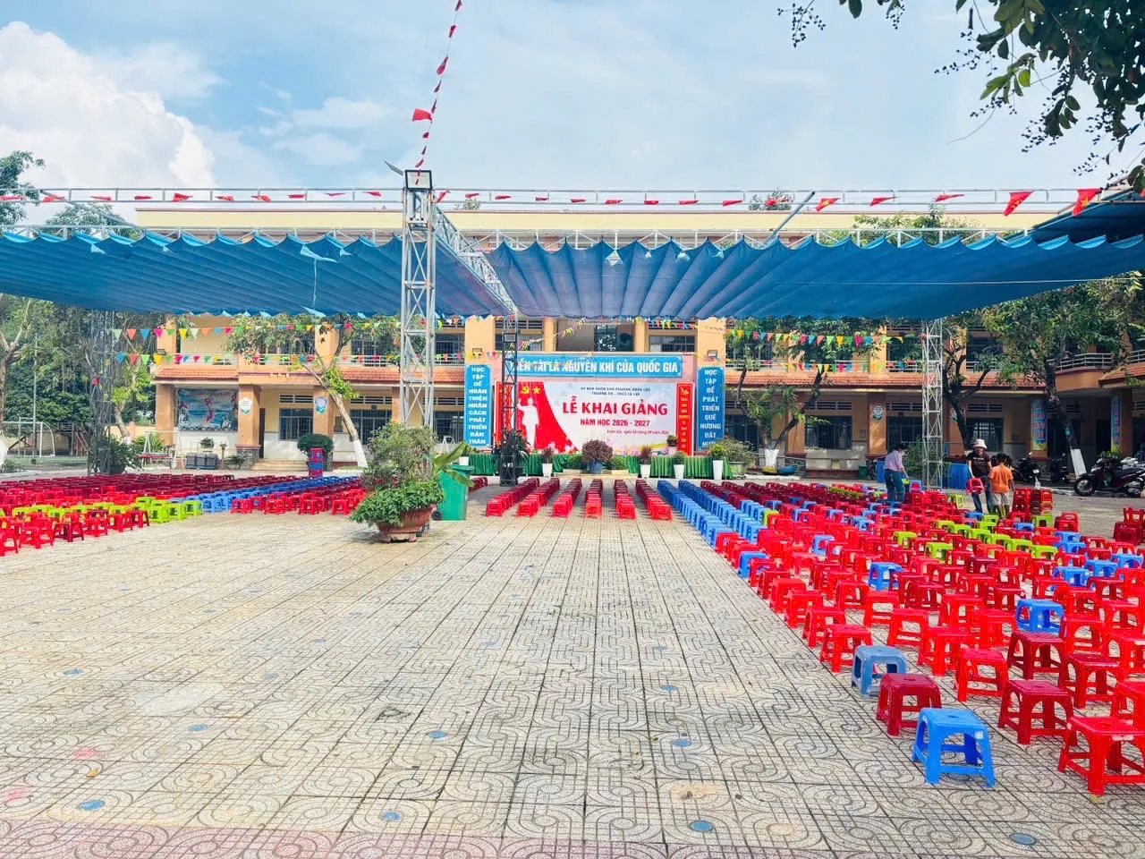 Công tác chuẩn bị tại Trường TH-THCS Lê Lợi
