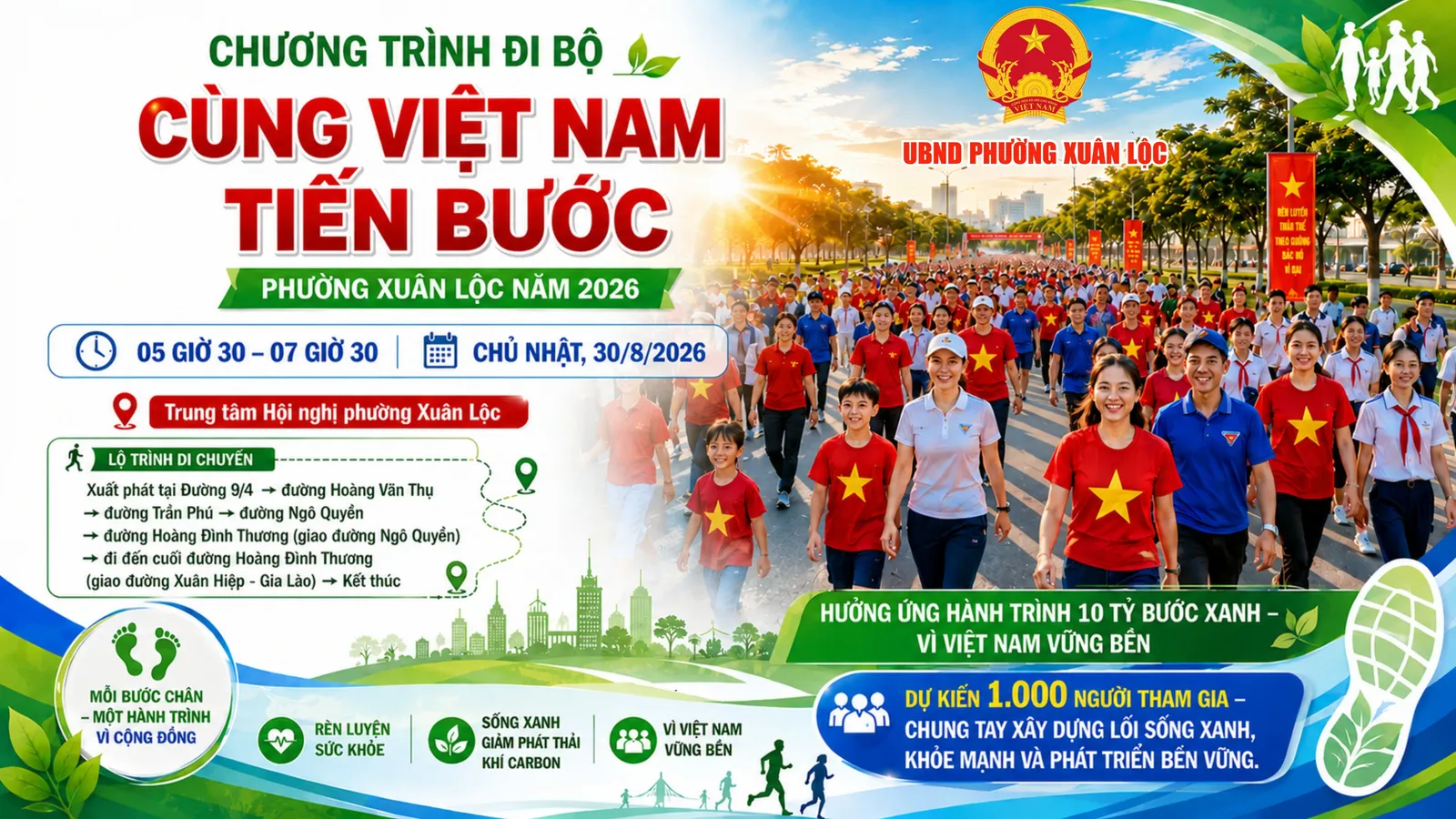 Xuân Lộc sẵn sàng hưởng ứng Chương trình đi bộ “Cùng Việt Nam tiến bước”